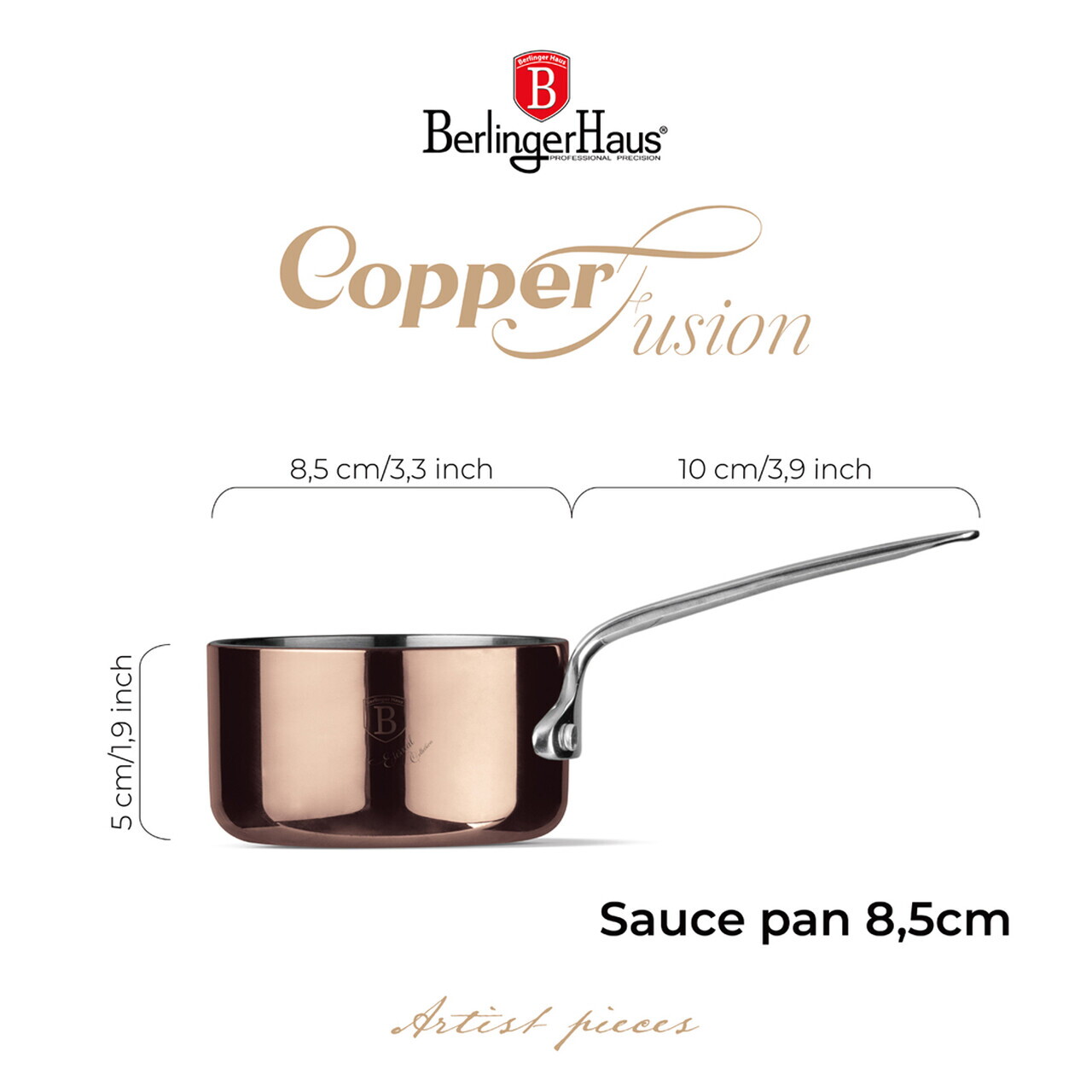 Cratita Berlinger Haus, Copper Touch, 8.5 cm, inox, cupru - imagine 4