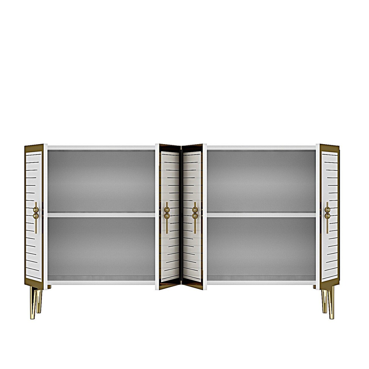 Consola, Hanah Home, Tuna 120, 120x75x32 cm, Alb/Auriu - view 8