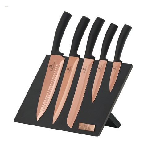 Poza Set 5 cutite cu suport magnetic, Berlinger, Rose Gold, inox