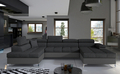 Coltar extensibil stanga 5 locuri ELTAP, Edr-04, Eduardo, 337x205x88 cm, lemn/poliester, gri inchis/gri