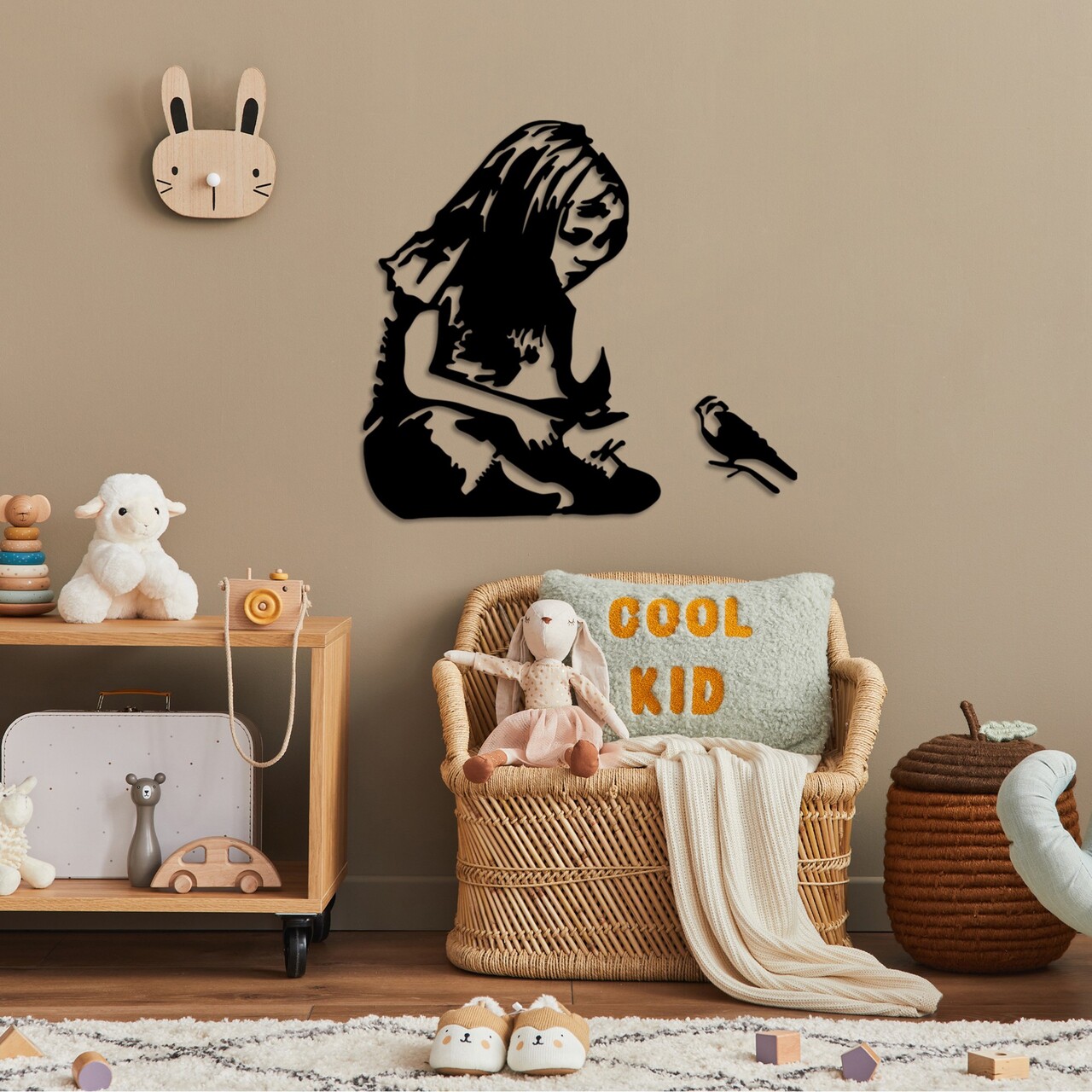 Decoratiune de perete, Banksy Metal 07, (Grosime: 1,5 mm), Negru - view 4