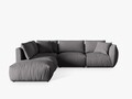 Coltar modular stanga 4 locuri, Chris-259, Micadoni Home, 295x290x80 cm, tesatura structurata chenille, gri beton