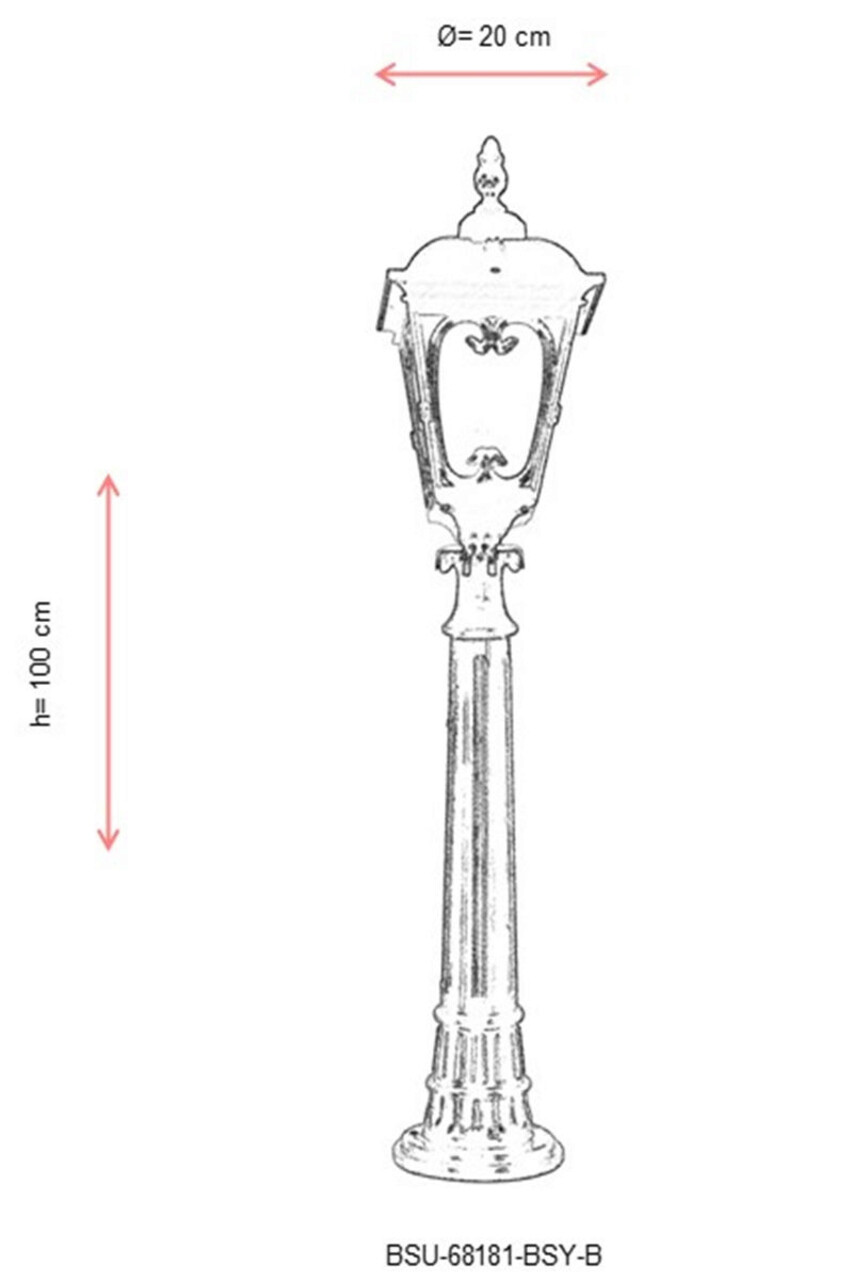 Lampadar de exterior, Avonni, 685AVN1205, Plastic ABS, Negru