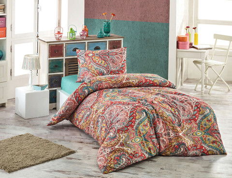 Lenjerie de pat pentru o persoana (es), 2 piese, gemos - green, eponj home, 65% bumbac/35% poliester