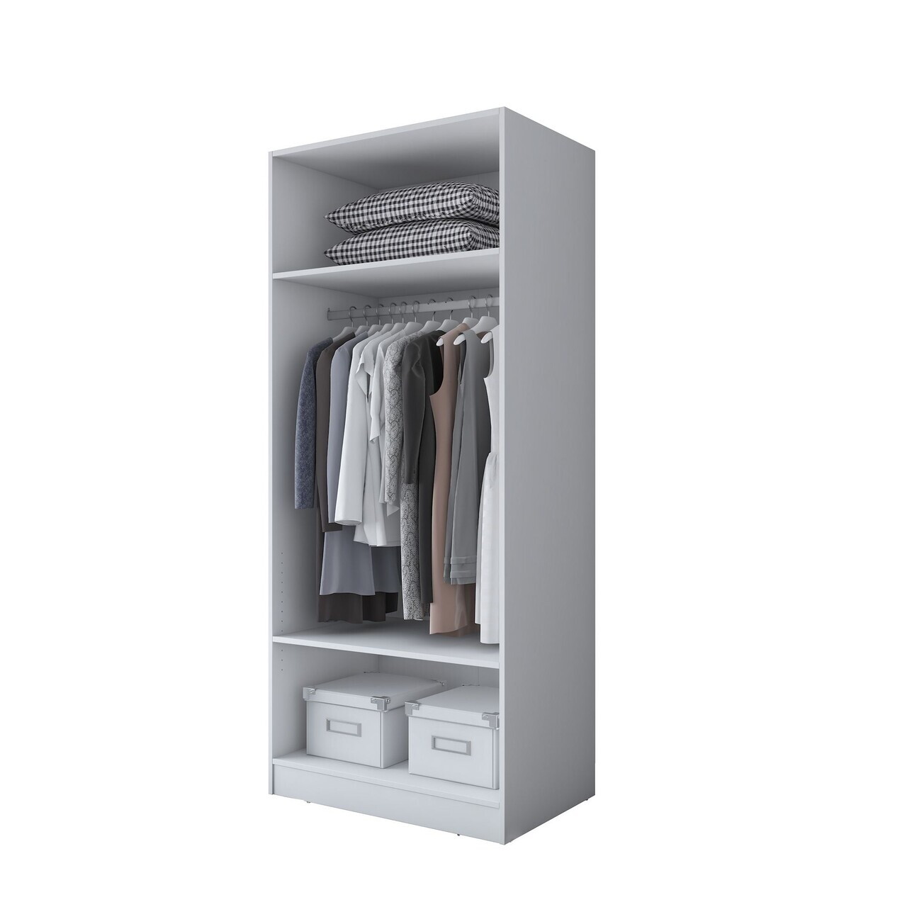 Dulap pentru haine, Hanah Home, BA181, 90x210x57.5 cm, PAL melaminat, Alb - view 9