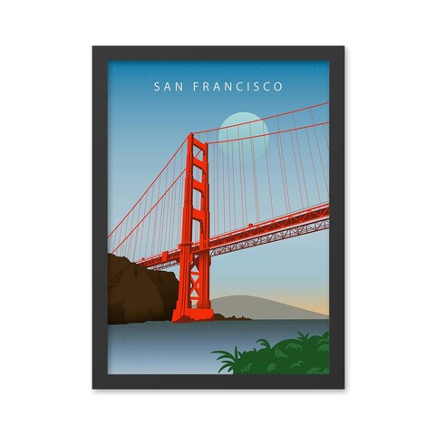 Tablou decorativ, San Francisco 2 (55 x 75), MDF , Polistiren, Multicolor