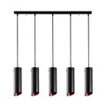 Lustra Sivani MR - 974, Opviq, 85 x 8 x 114 cm, 5 x E27, 100W, negru/rosu