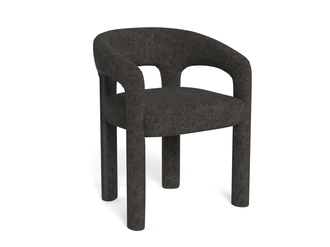 Scaun Cole, Actona, 58x55x76 cm, poliester/otel, gri inchis - view 2