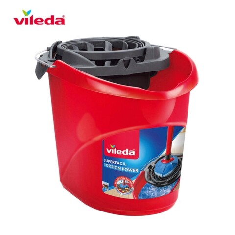 Galeata cu storcator pentru mop clasic, Vileda, 10 L, plastic, rosu