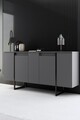 Consola, Bexley, Luxe, 160x35x80 cm, PAL, Antracit / Negru