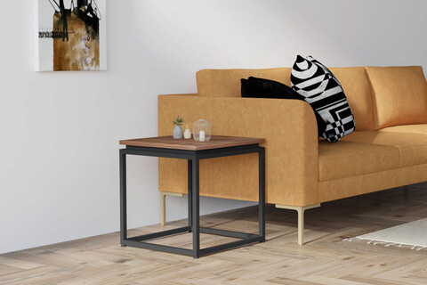 Masuta de cafea, puqa design, lale, 45x45.5x45 cm, lemn, nuc / negru