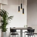 Lustra Sivani MR - 979, Opviq, 35 x 114 cm, 3 x E27, 40W, negru/galben