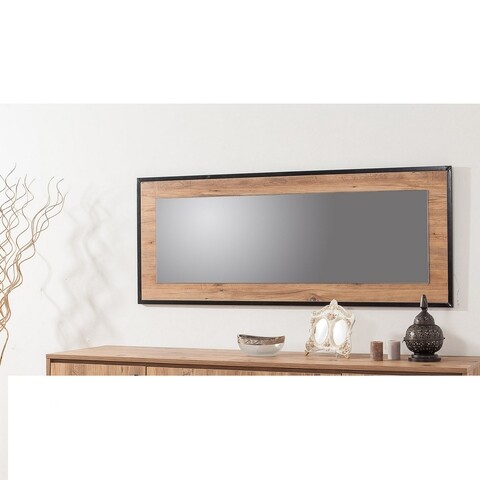 Oglinda decorativa quantum idea, sapphire, 150x60 cm, natural/negru
