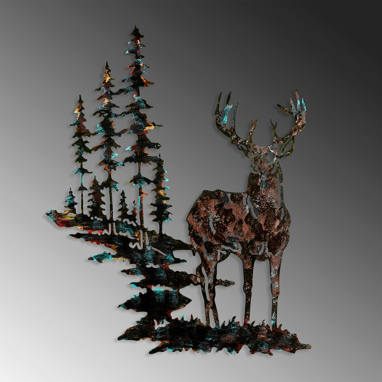 Decoratiune de perete, Deer, Dimensiune: 65 x 79 cm, Multicolor - imagine 5