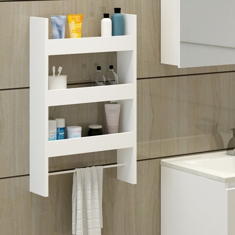 Organizator pentru baie FLY123007, Gauge Concept, 50x14x80 cm, PAL, alb 50x14x80