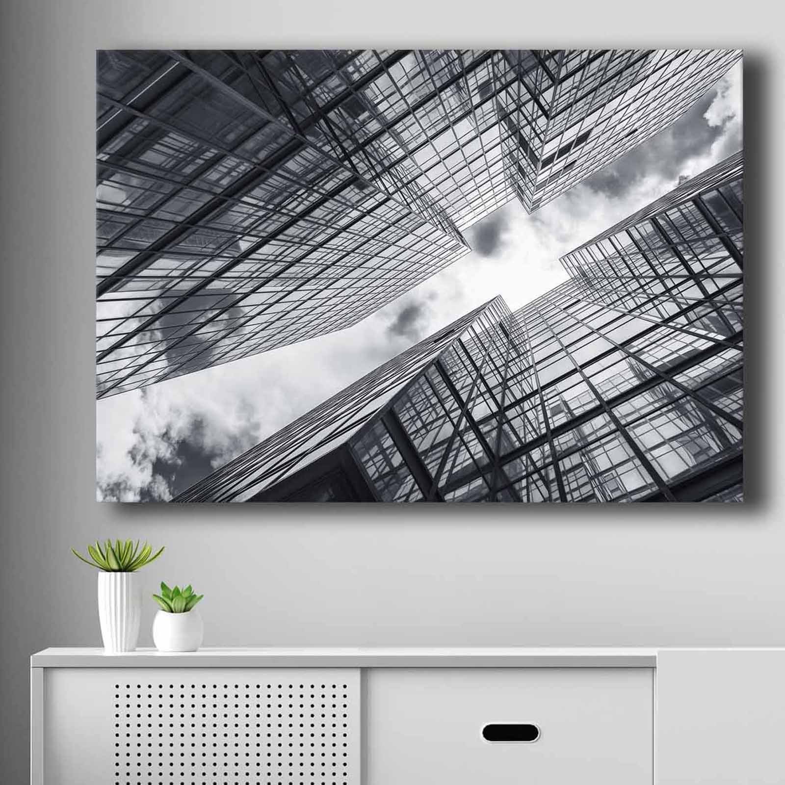 Tablou decorativ, 70100NISC-007, Lemn, Alb / Gri / Negru