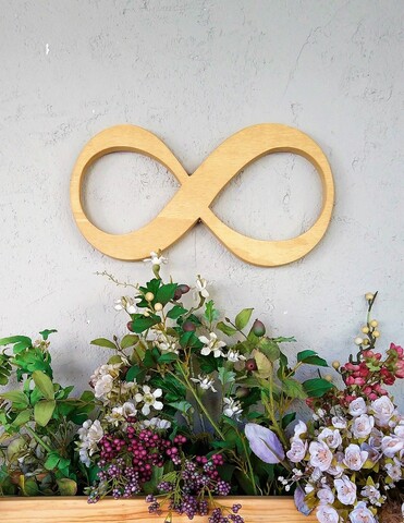 Decoratiune de perete, infinity, 36x1.8x20 cm, placaj , maro