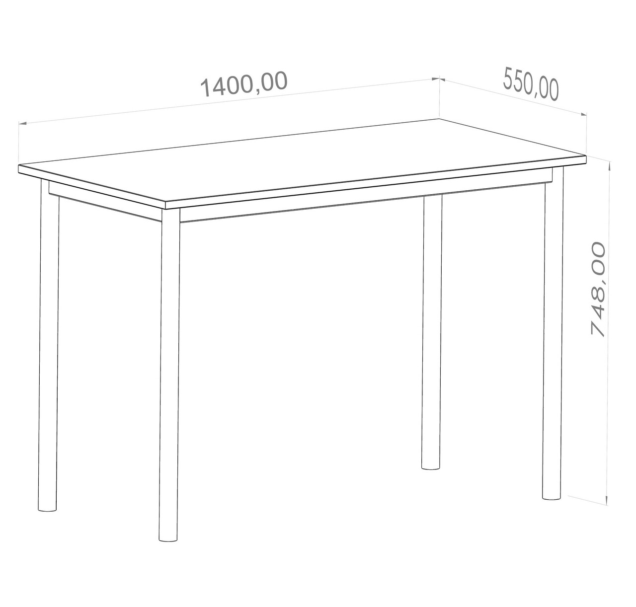 Birou, Caliente, Viva, 140x78x55 cm, PAL, Stejar / Negru