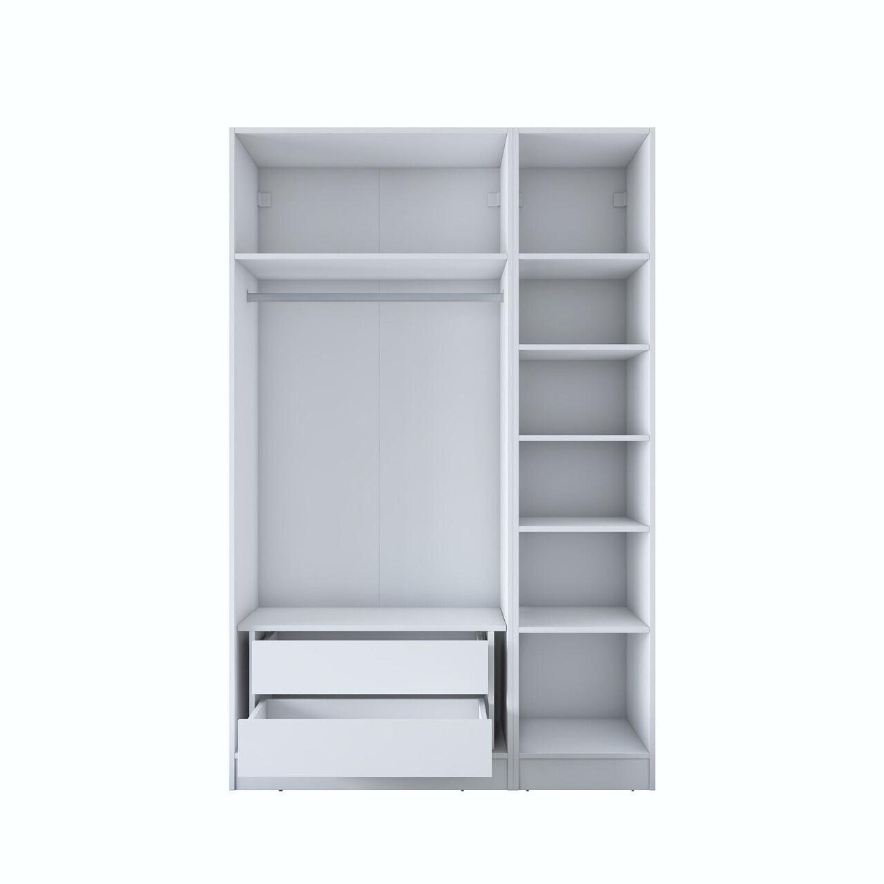 Dulap pentru haine, Hanah Home, BA155, 135x210x57.5 cm, PAL melaminat, Alb - view 10