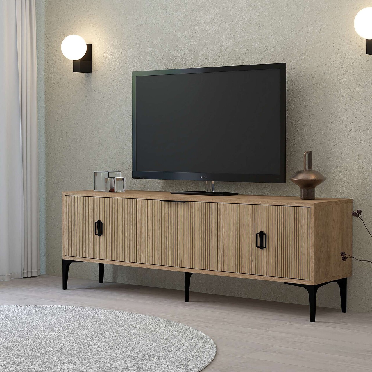 Comoda TV, Hanah Home, 3503 Neva, 150x49.5x35 cm, PAL, Maro - view 3