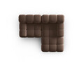 Coltar modular dreapta 3 locuri, Bellis-51, Micadoni Home, 188x155x70 cm, catifea, maro inchis