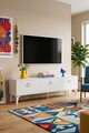 Comoda TV, Hanah Home, Demet, 180x53x30 cm, Alb