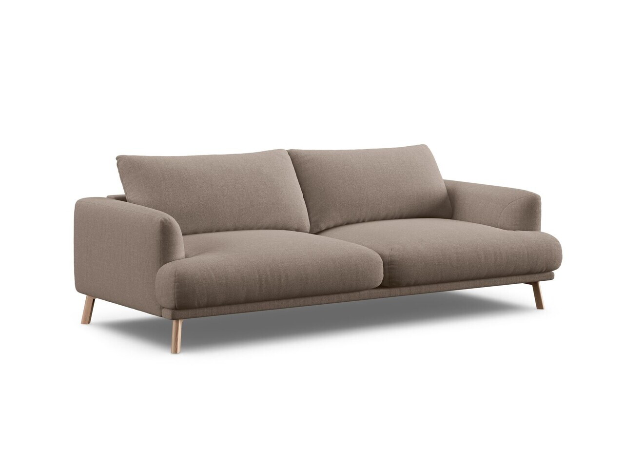 Canapea 3 locuri, Naomi, Micadoni Home, 200x95x75 cm, tesatura structurata, cappuccino — imaginea 5