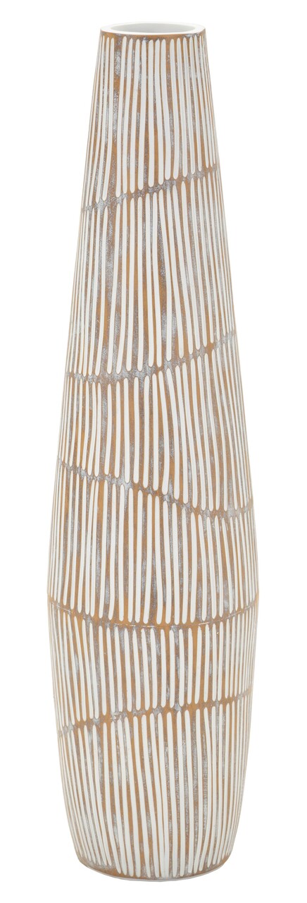 Vaza decorativa, Mauro Ferretti, Hanoi, 17x68.5 cm, polirasina, alb decolorat - view 5