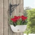 Ghiveci cu farfurie PAGLIA, 20 cm Ø, plastic, alb