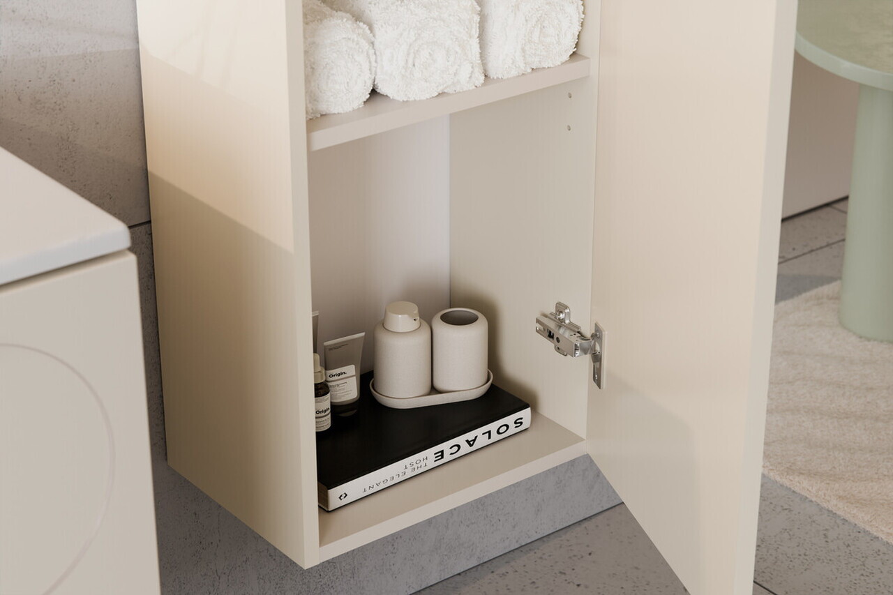 Set mobilier baie Donna Sand 60 cm, dulap inalt si masca lavoar, Comad, MDF/PAL, bej nisip - view 5