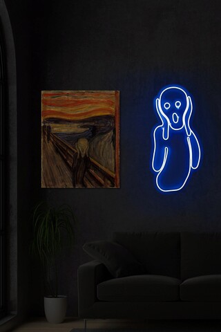 Decoratiune luminoasa LED, Scream, Benzi flexibile de neon, DC 12 V, Albastru mezoni.ro