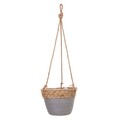 Ghiveci suspendabil, Creaciones Meng, 20x16 cm, stuf, natural/gri