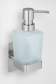 Dozator sapun lichis cu suport, Wenko, Turbo-Loc, Genova Matt, 6.2 x 19.7 x 9 cm, inox/sticla