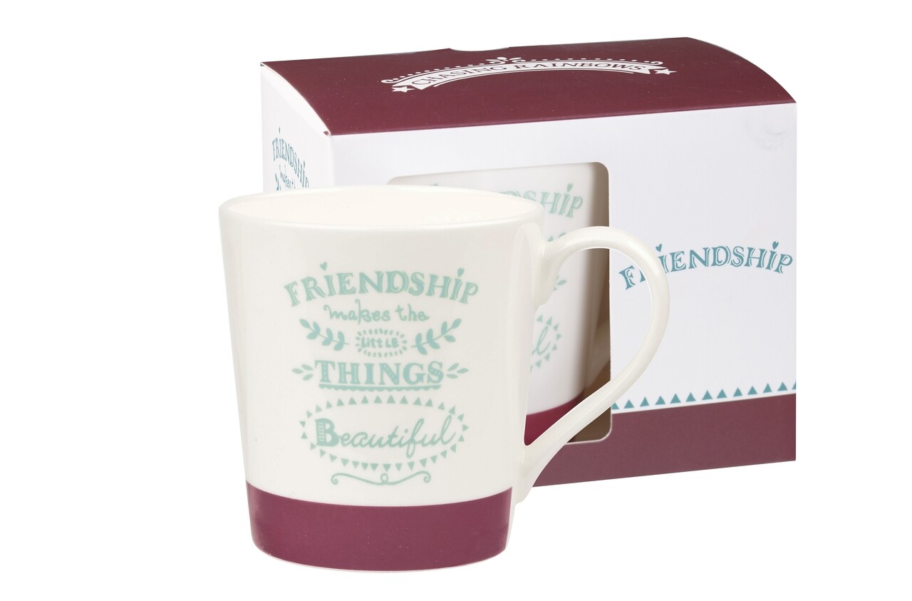 Cana In Cutie Cadou, Friendship, Churchill, Portelan Fine Bone China, 300 Ml