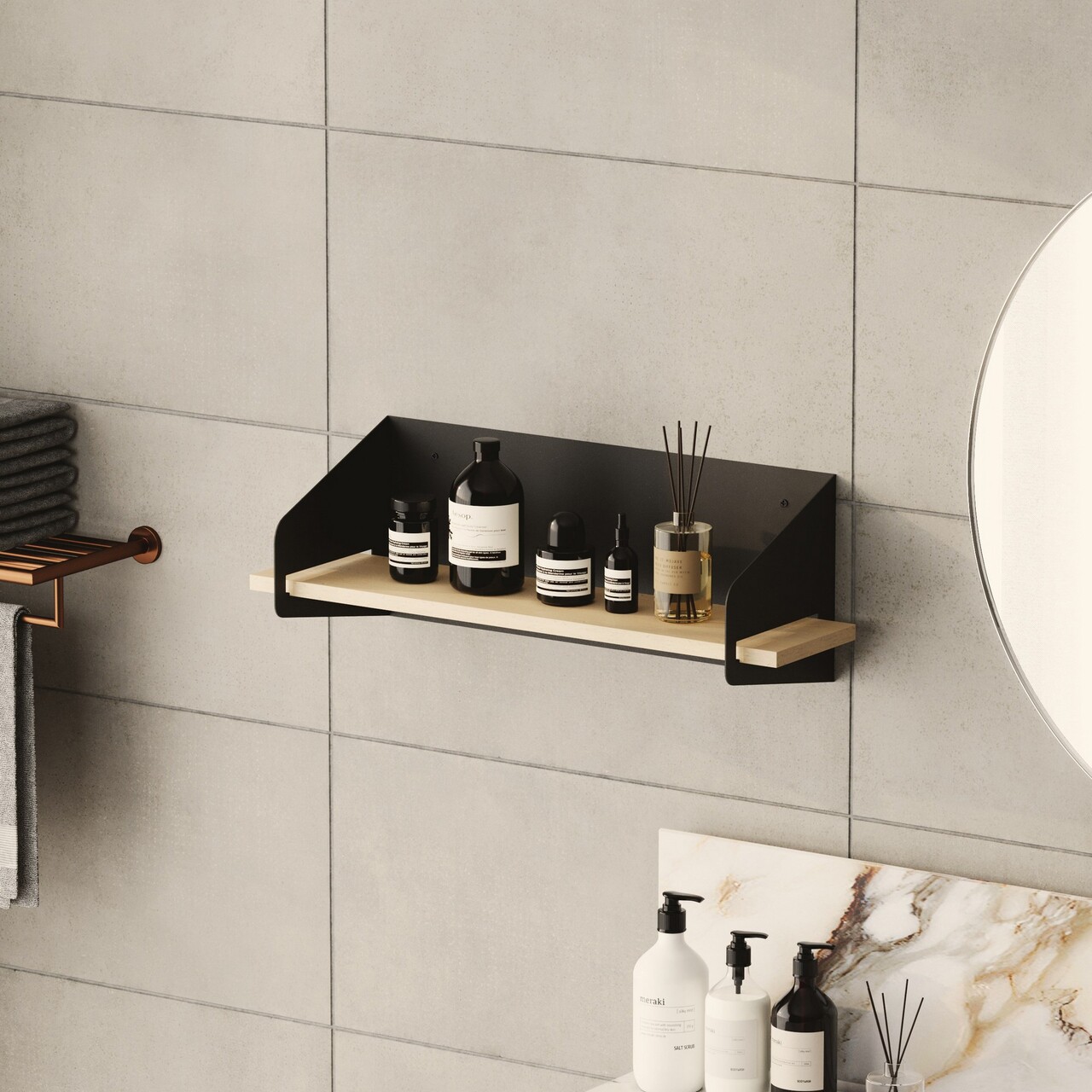 Raft de perete, Cerritos, Long Arm, Negru - 1 | YEO
