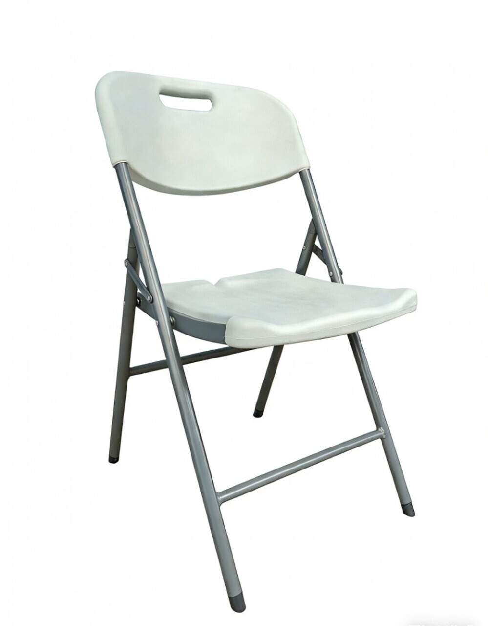 Scaun pliabil Heinner, 55x46x83 cm, otel/plastic, alb/gri - imagine 2