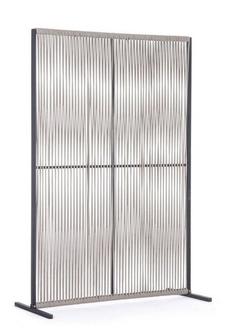 Paravan despartitor pentru gradina/terasa Paxson, Bizzotto, 120 x 30 x 180 cm, aluminiu/tesatura olefin, gri carbune