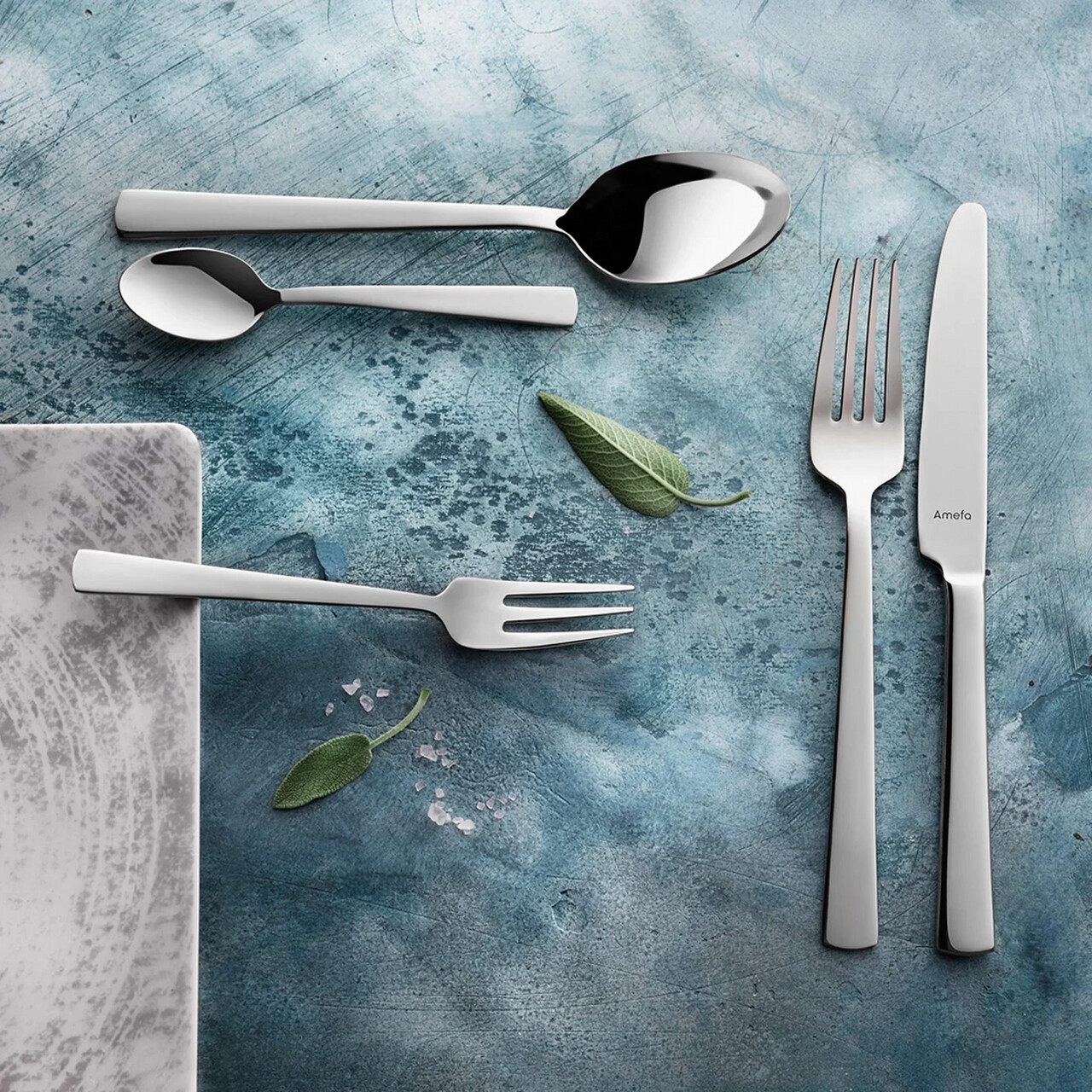 Set tacamuri 24 piese Amefa, Moderno, inox 18/10, argintiu