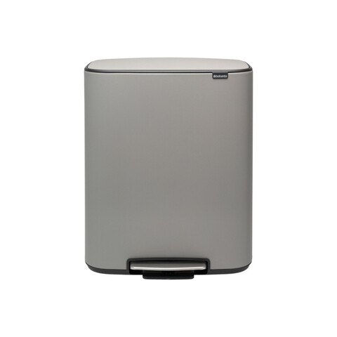 Cos de gunoi cu pedala, Brabantia, Bo Pedal, 60 L, 36.3x54.1x65.2 cm, otel, gri