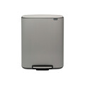 Cos de gunoi cu pedala, Brabantia, Bo Pedal, 60 L, 36.3x54.1x65.2 cm, otel, gri