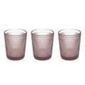 Set 3 pahare Diamante, Tognana Porcellane, 300 ml, sticla, roz