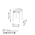 Masuta de cafea, Cerritos, Shb-002-C, 44x57x44 cm, Metal, Alb
