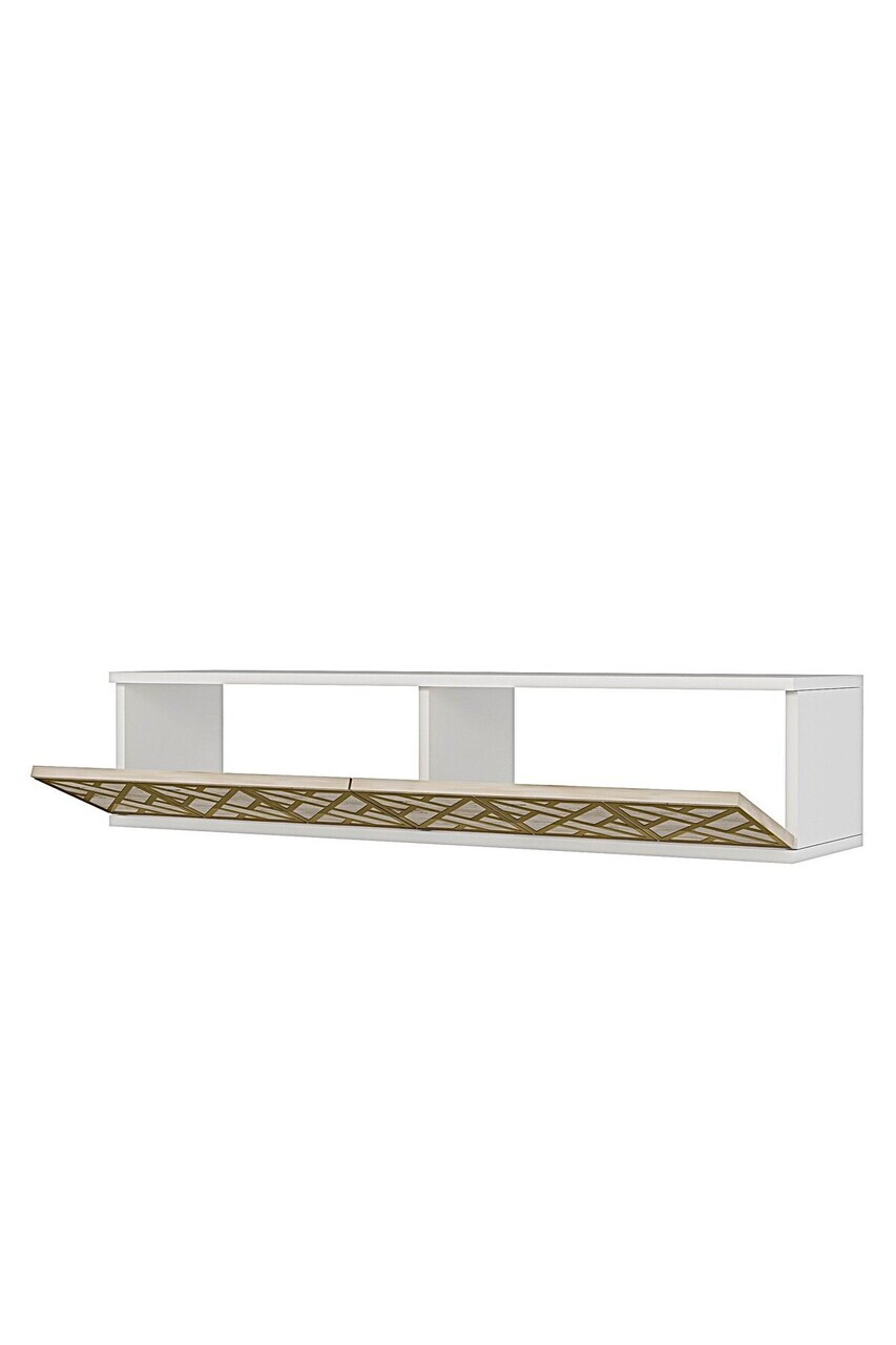 Dulap, Hanah Home, Arex 120, 120x25.5x29.6 cm, White / Travertine / Gold — imaginea 6