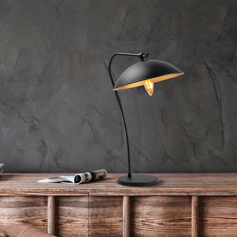 Lampa de masa, Fulgor, 942FLG1819, Metal, Negru