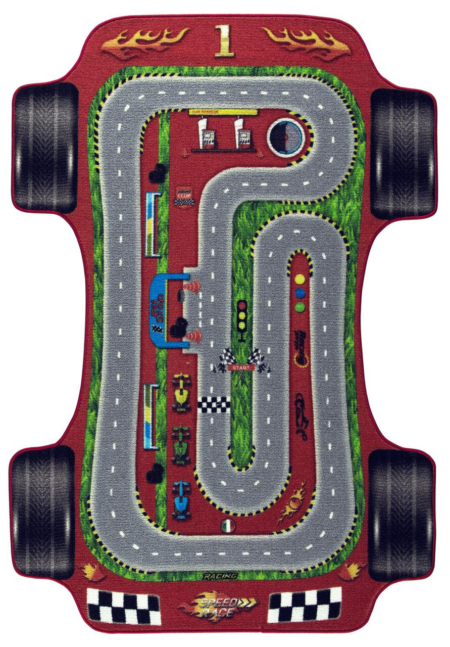 Covor, Car Racing, 133x190 cm, Poliamida, Multicolor - 1 | YEO