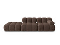 Canapea modulara 4 locuri cotiera stanga, Bellis-51, Micadoni Home, 282x94x70 cm, catifea, maro inchis