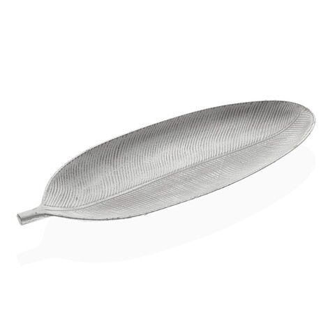 Platou decorativ / decoratiune pentru centrul mesei Leaf Light, Versa, 40.5 x 14 x 3 cm, MDF