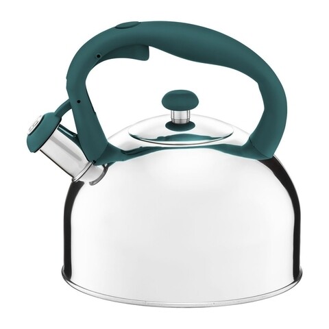 Ceainic cu maner colorat Tropical, Ambition, 2.3 L, inox, verde