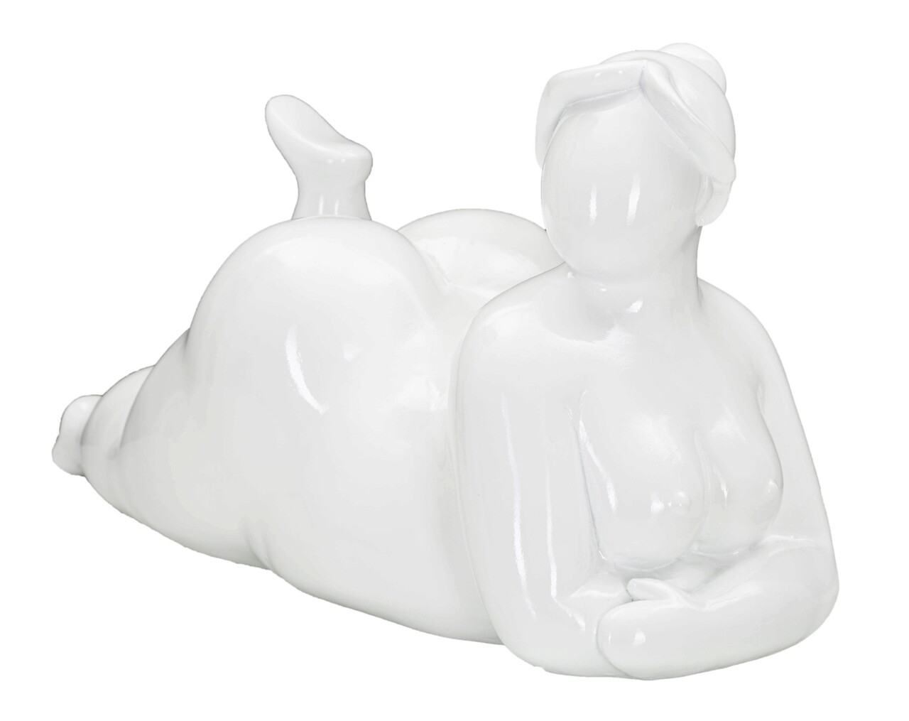 Statueta decorativa, Woman Yoga Relax, Mauro Ferretti, 32 x 16 x 16 cm, polirasina, alb