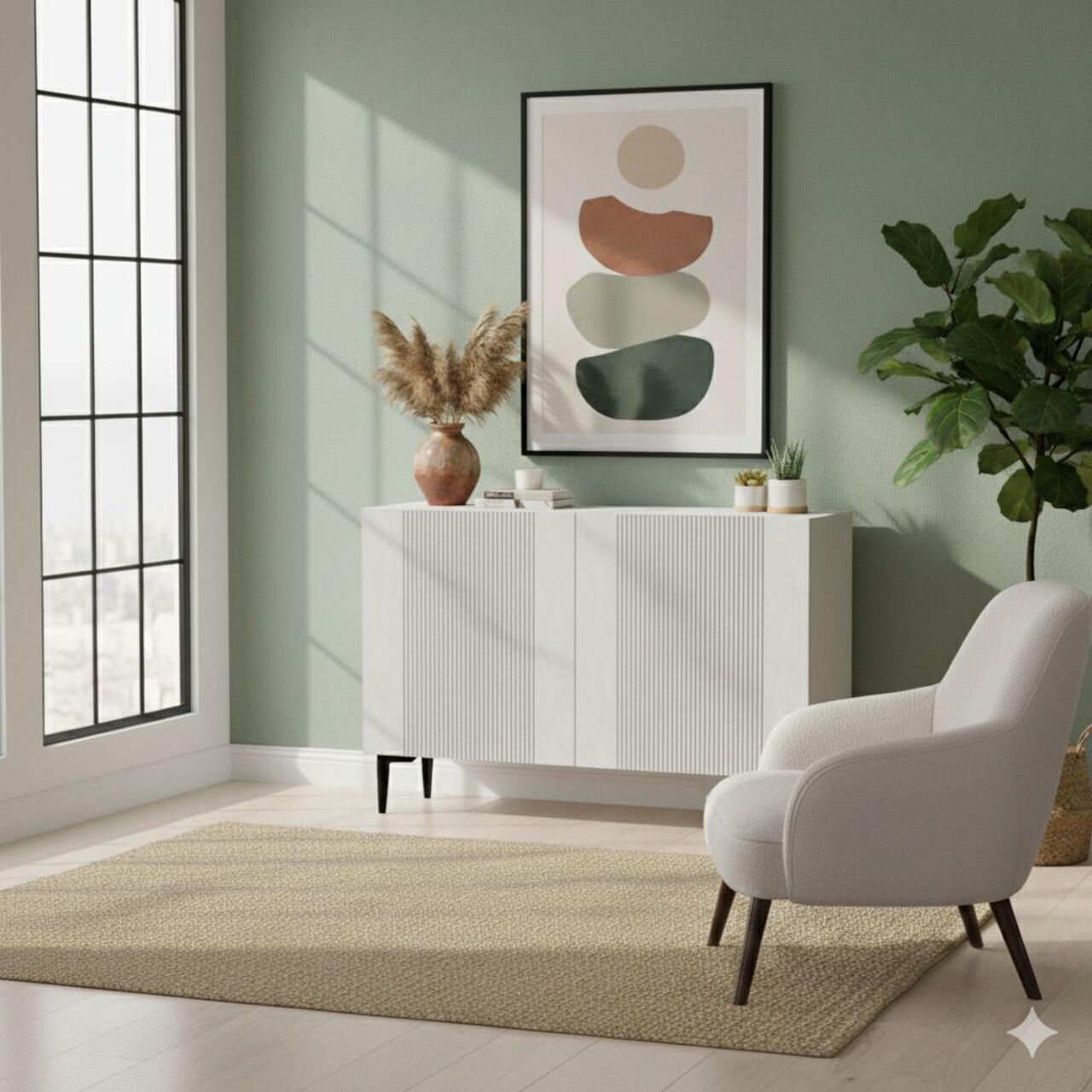 Consola, Hanah Home, Corsa 120, 120x75x32 cm, Alb - view 4